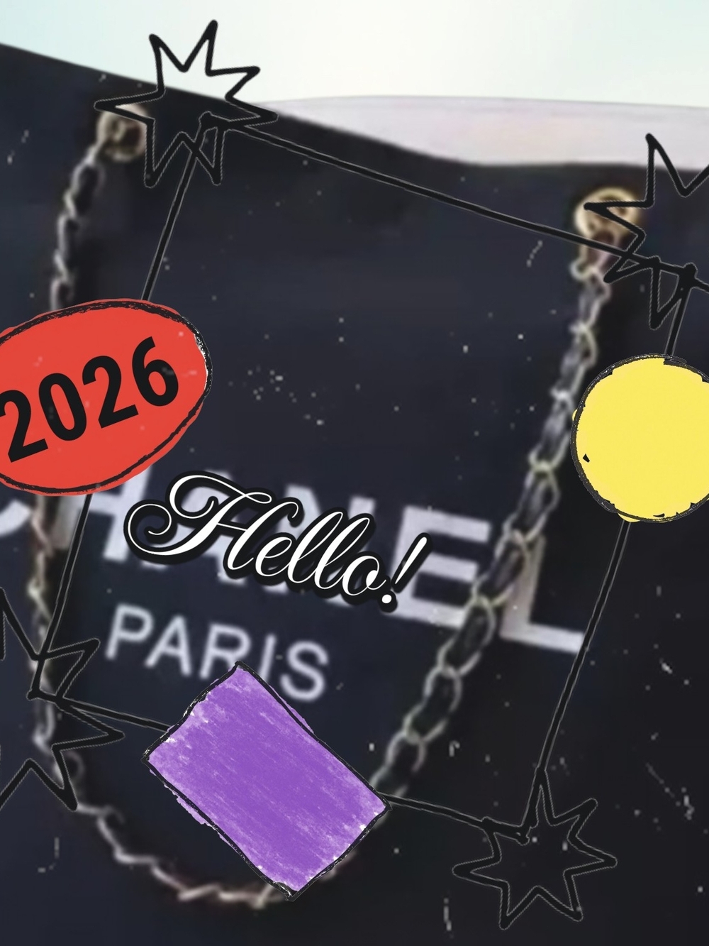 Black Chain-Handle Paris Shoulder Bag - Unbranded